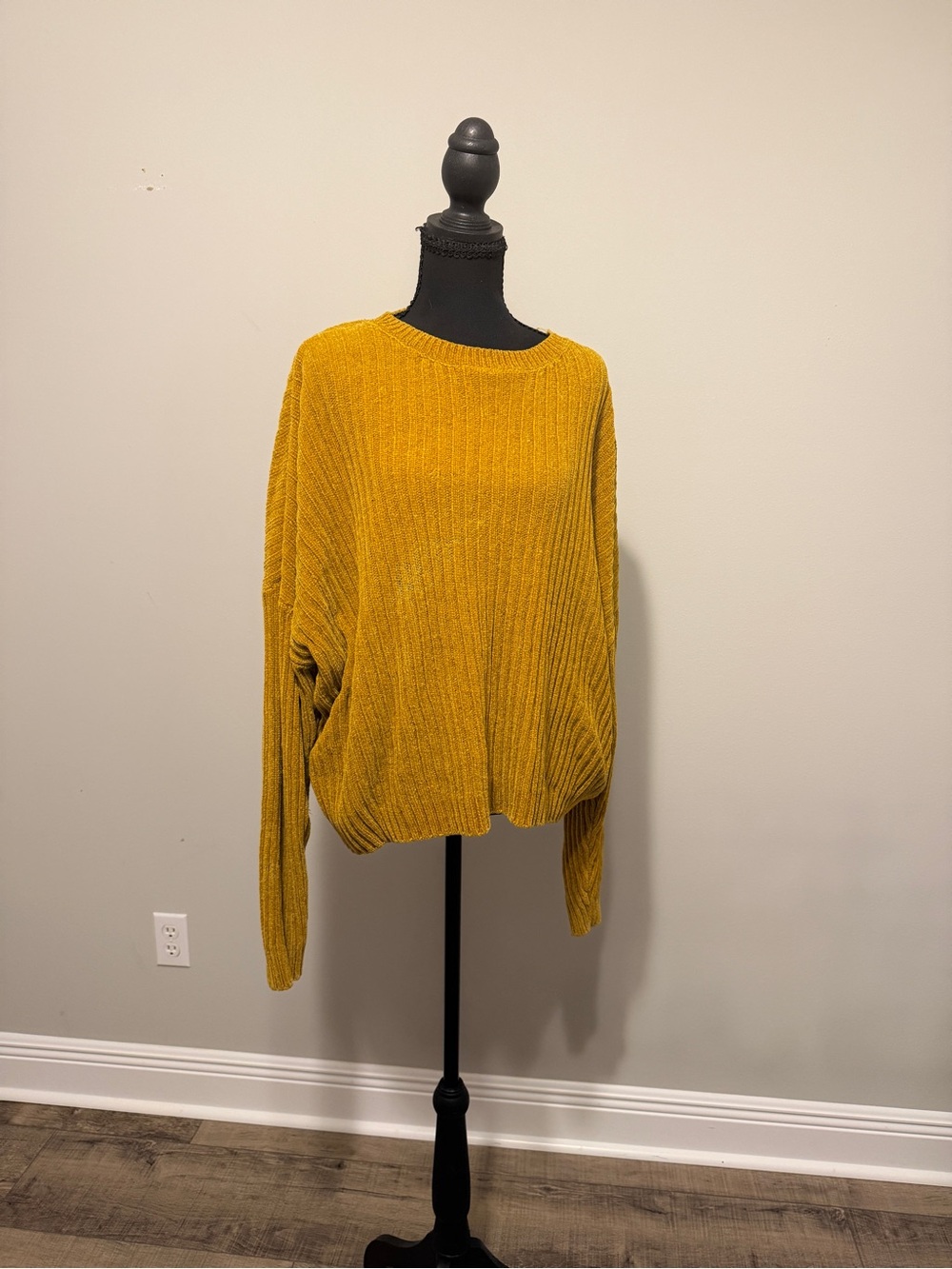 Forever 21 Mustard Ribbed Crewneck Sweater